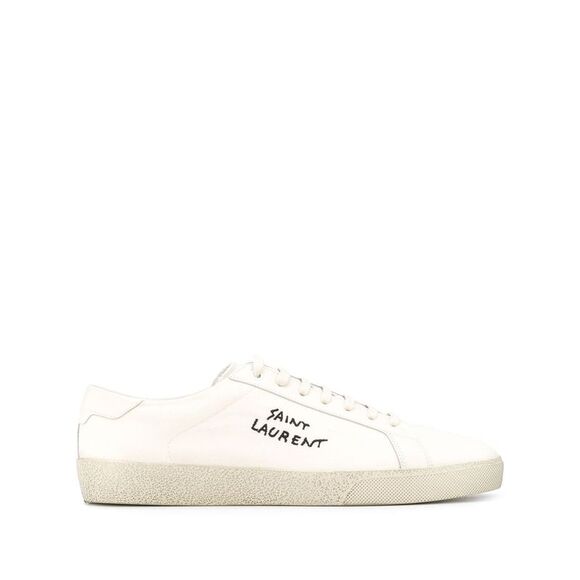 Saint Laurent Men Court Classic Sl/06 Embroidered Canvas And Leather Sneakers - Picture 1 of 4